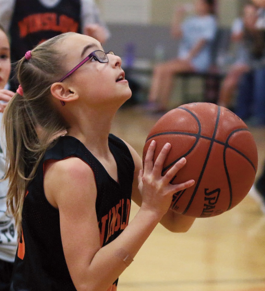Youth basketball action