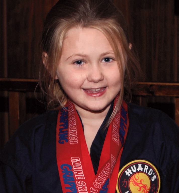 Huard’s Martial Arts student Madison Field, 7, of Vassalboro, captured a gold medal in grappling at the Maine Grappling Tournament at Winslow High School on November 7.