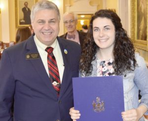 Temple Academy student recognized at State House