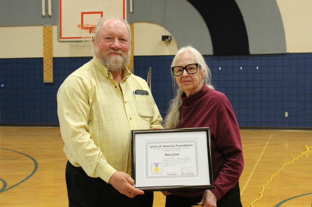 The Town Line reporter Mary Grow receives Spirit of America award
