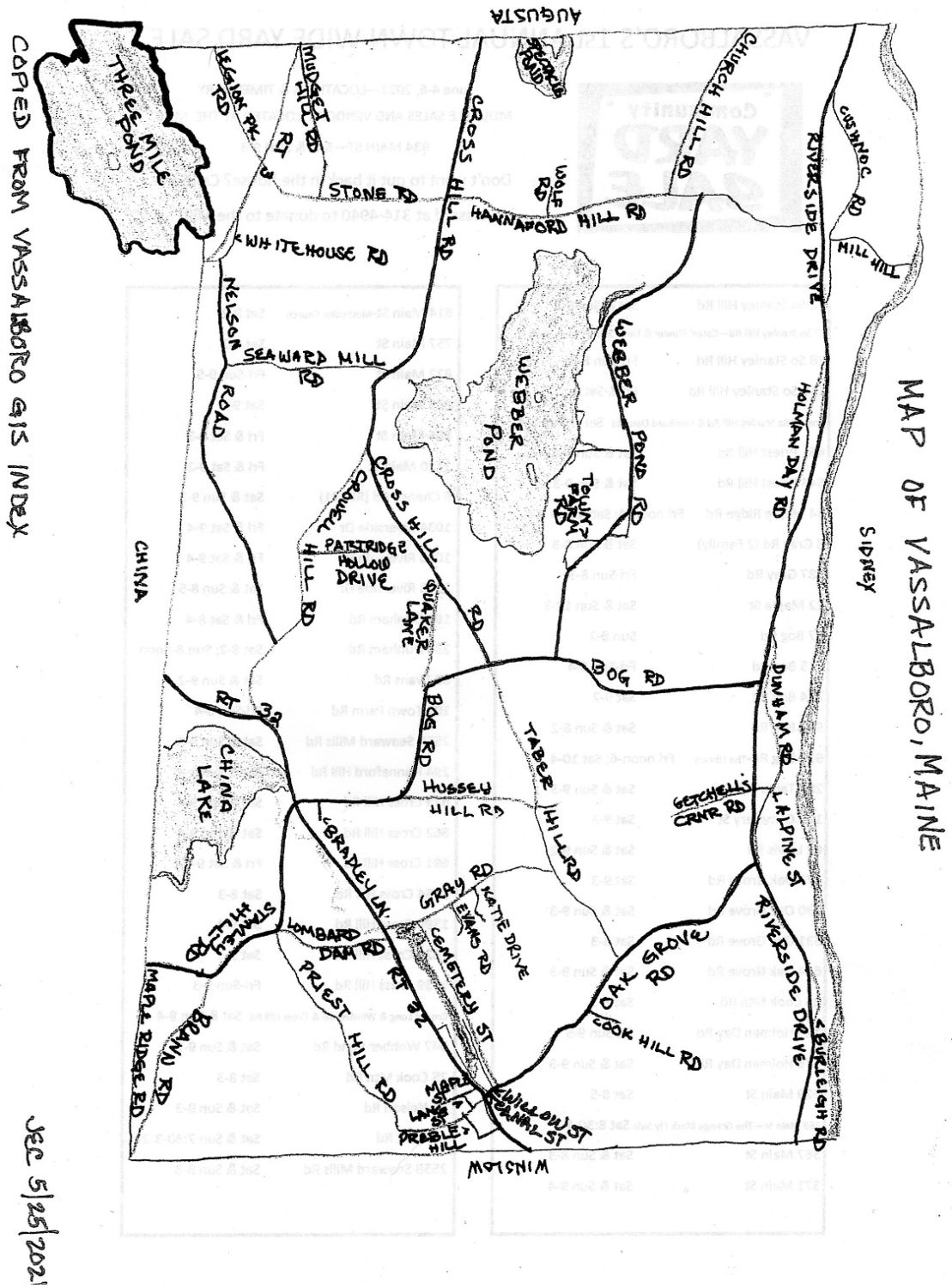 Vassalboro neighborhood yard sale June 4 6, 2021 The Town Line