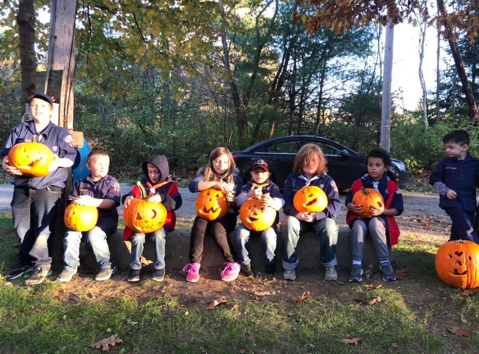PHOTO: Cub Scouts carve their great pumpkins