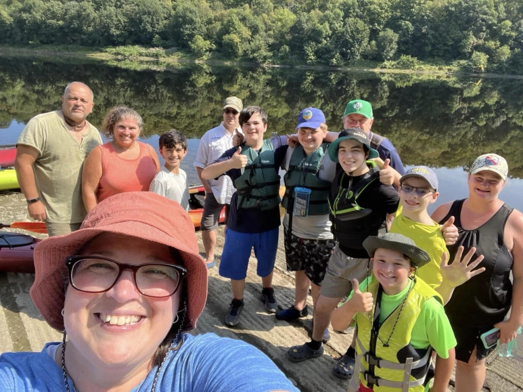 Scouts go paddling down the river