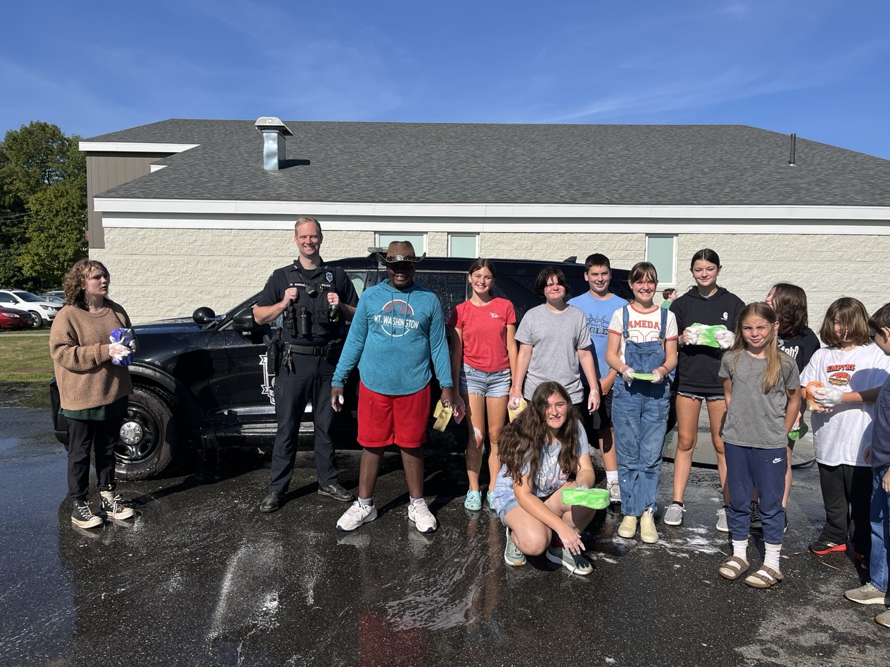 China Middle School students hold 9/11 car wash